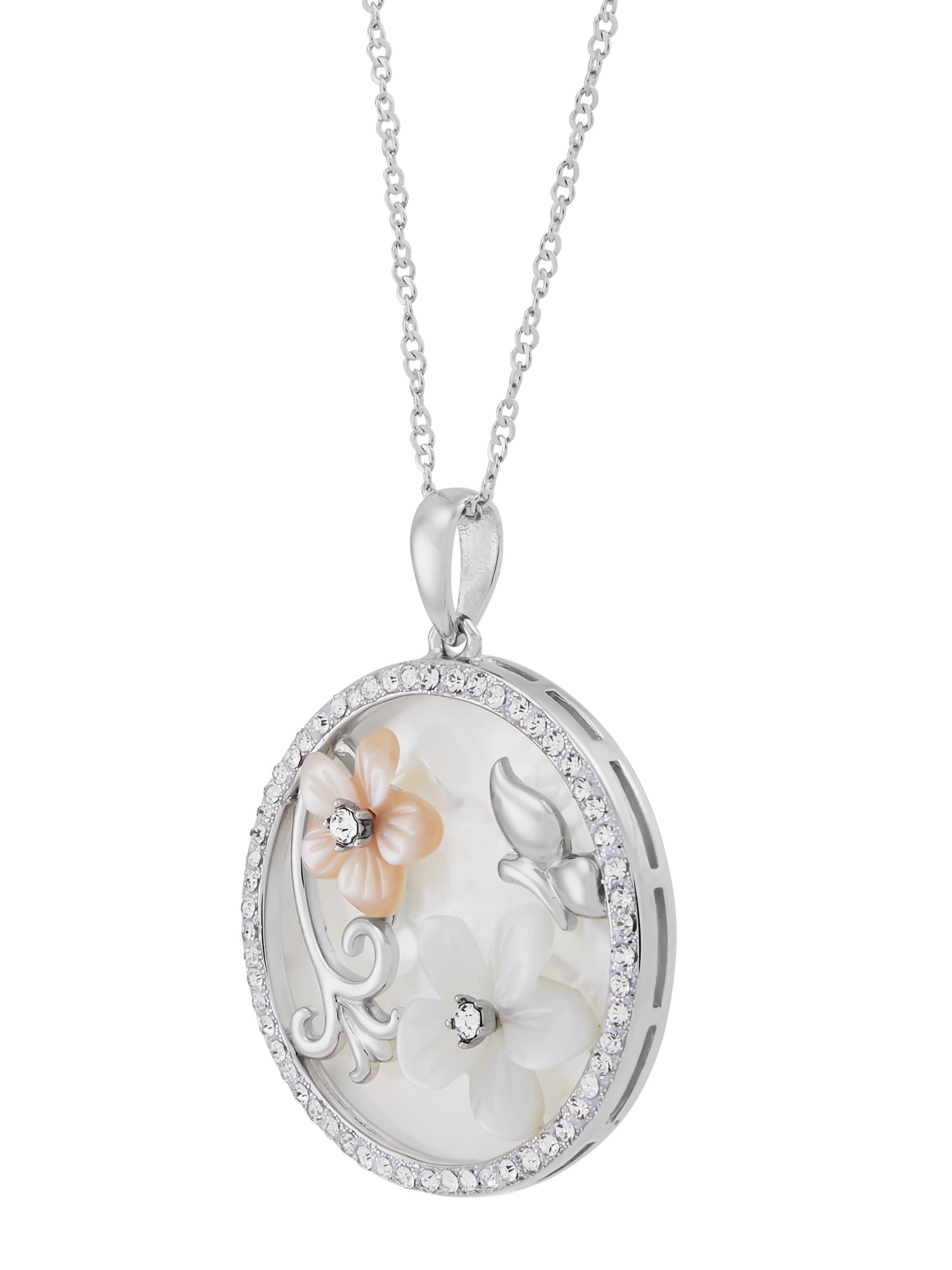 BRILLIANCE　】　Crystals　ネックレス　Gold　【　Swarovski　Mother-of-pearl　Necklace　Flower　Initial　Pendant　With　Tone　Z-
