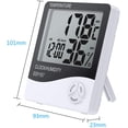 thumbnail image 4 of Higrómetro de temperatura digital LCD interior de 2 piezas con pantalla LCD medidor de temperatura medidor de humedad y tiempo del sistema 12 horas/24 horas con alarma Namotu MZQ-0900-1, 4 of 7