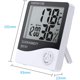 thumbnail image 4 of Higrómetro de temperatura digital LCD interno de 2 piezas con pantalla LCD Temperaturmesser Feuchtigkeitmessger?t und Systemzeit 12 Stunden/ 24 Stunden mit Alarm, 4 of 8