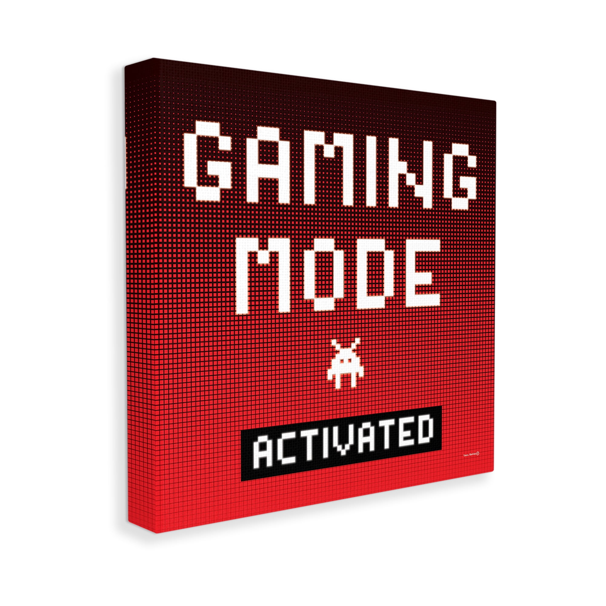 Stupell Industries Gaming Mode Activated Typography Painting Gallery Wrapped Canvas Art Print Wall Art, 30 x 30