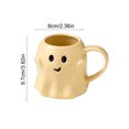 thumbnail image 4 of Qocolcyl 14 oz Halloween Ghost Coffee Mug - Cute Ceramic Ghost Pattern Ghostface Mug Coffee Cup Halloween Accessories Birthday Gifts for Adult (Yellow), 4 of 7