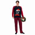 thumbnail image 5 of LuLiaMenton Christmas Pajamas, Santa Hat Print, Red Plaid Matching PJs, Plus Sizes, Men M, 5 of 6