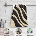 thumbnail image 3 of 2-Piece Polyester cotton Towel Set Absorbent Black and Beige Stripe Hand Towel Bath Towel Soft and Comfortable Machine Wash 28.3x14.4, 3 of 7