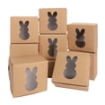 thumbnail image 3 of Naittoop 10 Pcs Easter Treat Boxes with Bunny Window,Kraft Paper Cookie Box Easter Rabbit Goodie Treat Gift Boxe Container for Spring Holiday Party, 3.9 x 3.9 x 2.6 in, 3 of 8