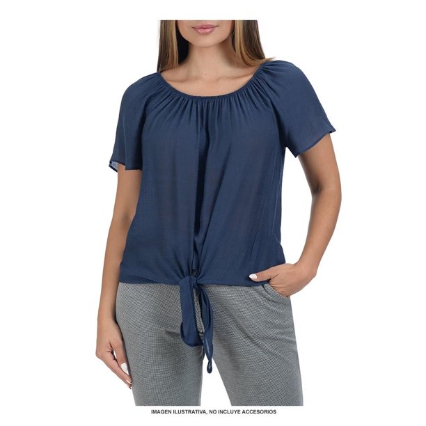 Blusa Simply Basic M220A02012 Talla M Marino Campesina Estampada