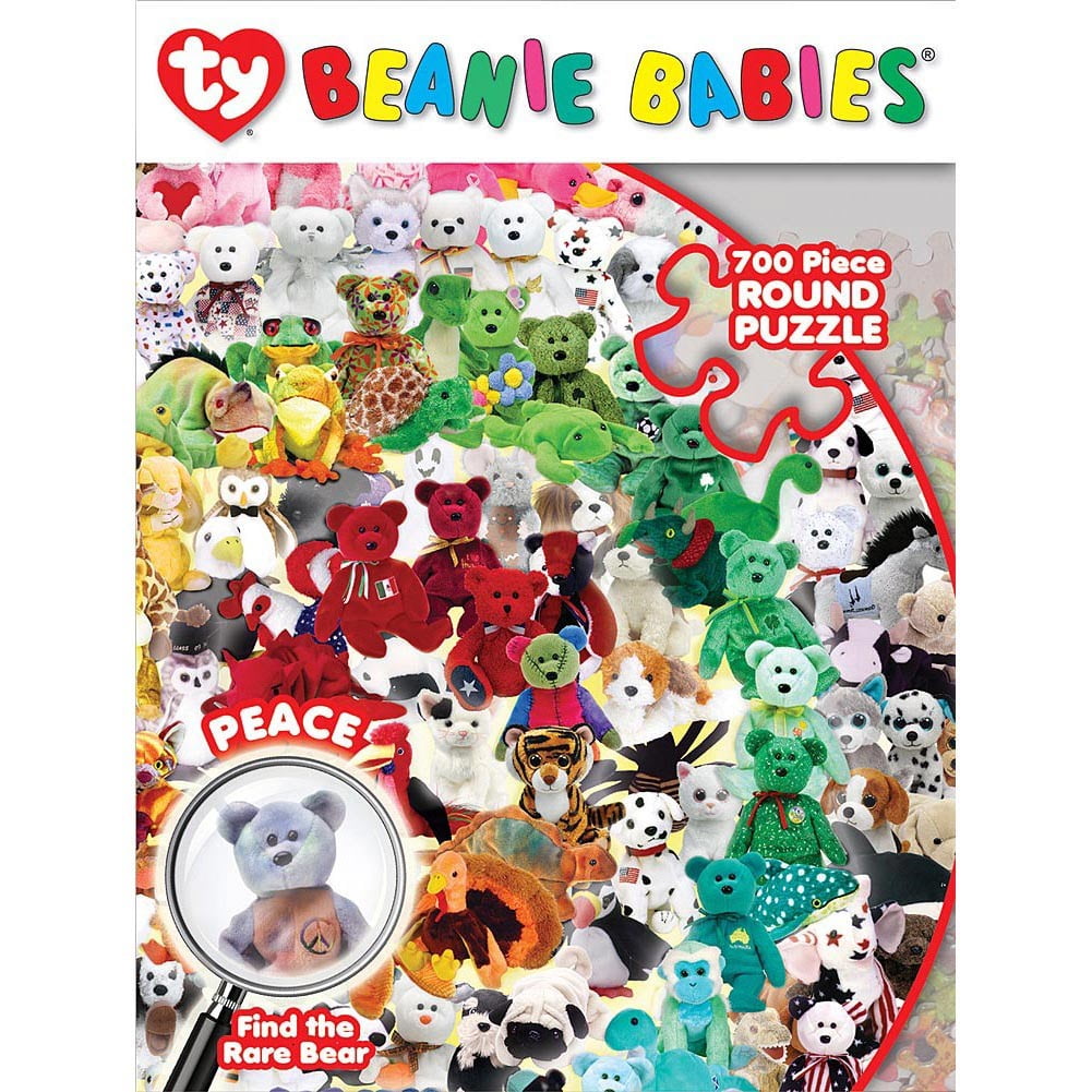 TY Beanie Babies Jigsaw Puzzle 700 Pieces 24" RoundFind The Peace