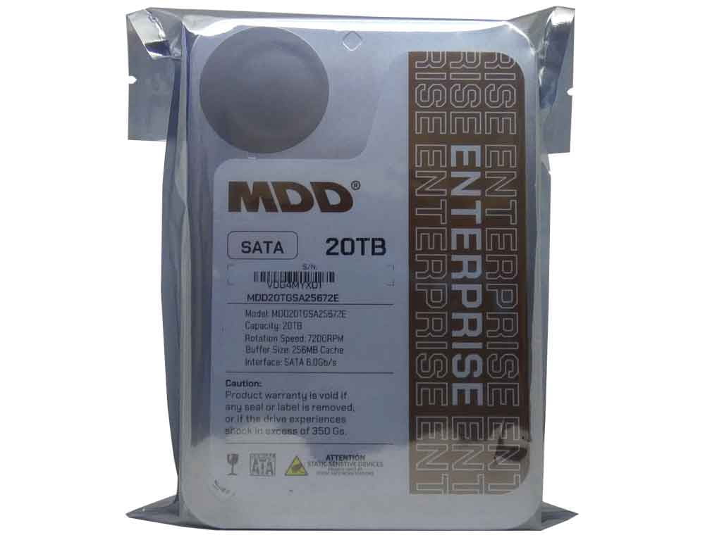 Restored MDD (MDD20TSATA25672E) 20TB 7200 RPM 256MB Cache SATA 6.0Gb/s 3.5inch Internal Enterprise Hard Drive (Refurbished)