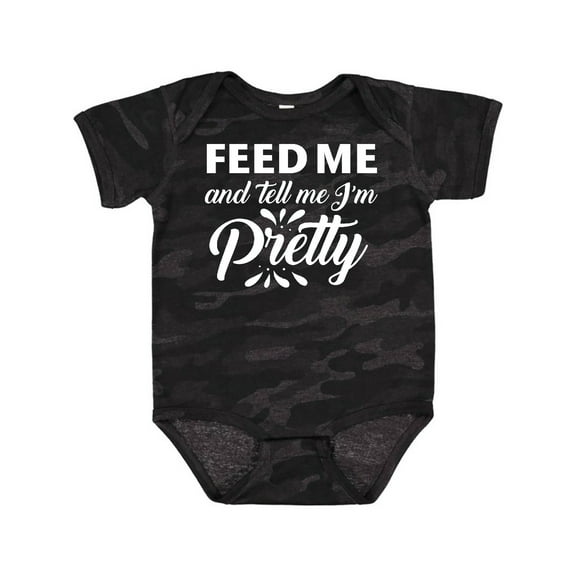 Inktastic Feed Me and Tell Me I'm Pretty Girls Baby Bodysuit