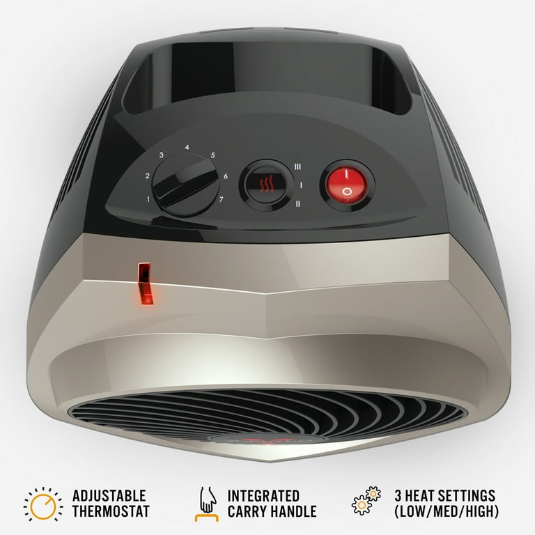 Vornado VH200 Personal Space Heater with Vortex Circulation Technology,  Champagne - Walmart.com