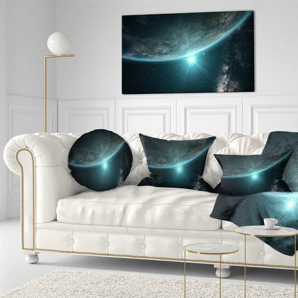 Designart 'Sunrise in Earth from Space ' Contemporary Landscape Canvas Art