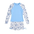 thumbnail image 4 of JAJAHO Two Piece Swimsuits For Girls Tropical Floral Printed Long Sleeve Rash Guard Tankini Top And Boyshorts Training Bathing Suit Versatile Swimwear, 4 of 4