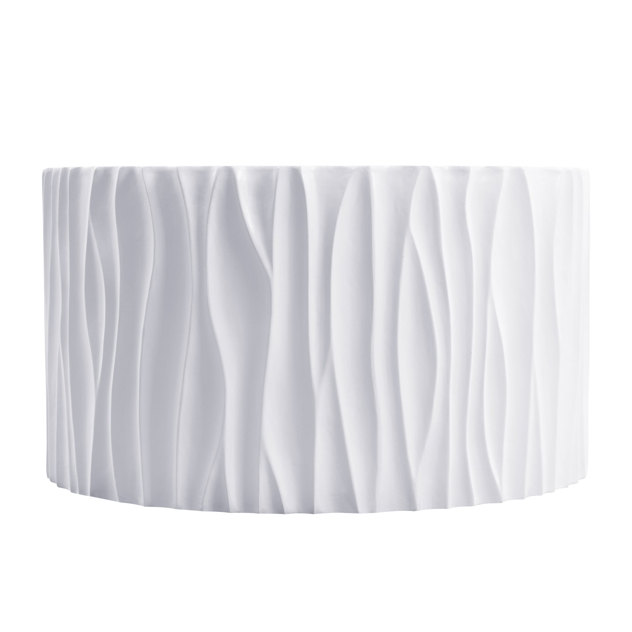 Christopher Knight Home 26.77" Round Outdoor Coffee Table, Wavy Fluted MGO Design, White