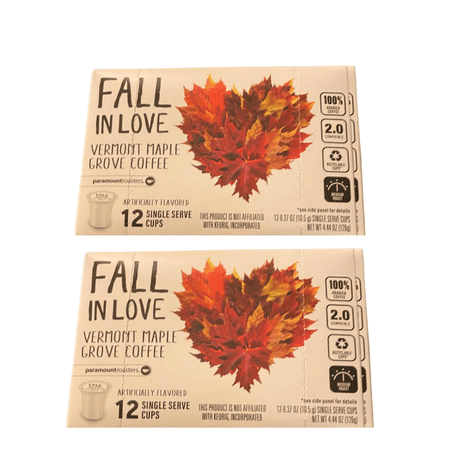Paramount Roasters Fall in Love Vermont Maple Grove Coffee Single Pods  12 Count - Pack of 2