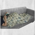 thumbnail image 6 of Compass Soft Flannel Fleece Blanket, Marine Themed Doodle Art Vintage Inspirations Traveling Exploration Cruise Pattern, Cozy Plush for Indoor and Outdoor Use, 50" x 70", Beige Teal, by Ambesonne, 6 of 6