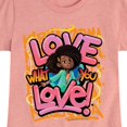 thumbnail image 3 of Karma's World - Love What You Love - Toddler And Youth Girls Fitted Short Sleeve Graphic T-Shirt, 3 of 5