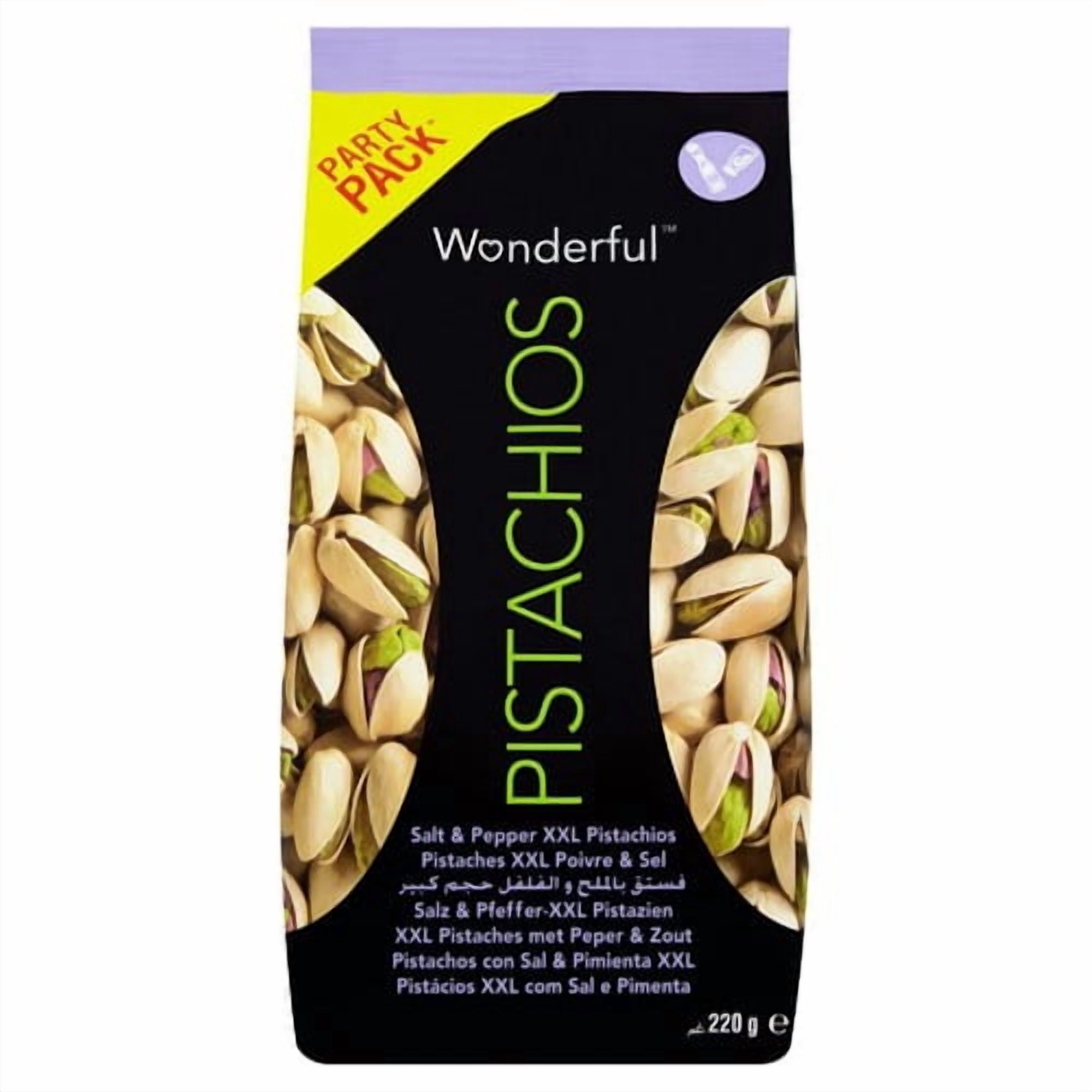 Wonderful Pistachios Salt & Pepper 250g, British Import (Pack of 3)