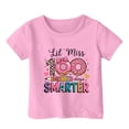 thumbnail image 4 of Cute Graphic Print Round Neck Tee for Girls, Back to School Comfortable Casual Soft Blended Shirts, Girl's Car Letter Graphic Print Short Sleeve Summer T-Shirt, 4 of 4