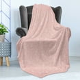 thumbnail image 4 of Pale Pink Soft Flannel Fleece Throw Blanket, Flowers Spiral Leaves Heart Lovers Romantic Girls Ornate Design, Cozy Plush for Indoor and Outdoor Use, 50" x 60", Coral White, by Ambesonne, 4 of 5