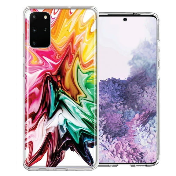MUNDAZE For Samsung Galaxy S20 Plus Rainbow Flower Abstract Design Double Layer Phone Case Cover