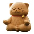 thumbnail image 1 of Estatua de gato de madera tallada, adorno tallado, regalo de la fortuna, figura de animal coleccionable Estilo C, 1 of 9