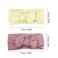 thumbnail image 4 of Unique Bargains Fashion Stripe Bow Headbands for Girls 6.69"x2.95" 2 Pcs Deep Pink, Yellow, 4 of 6