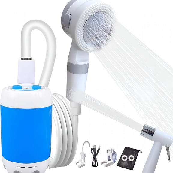 DESIGNICE Portable Shower for Camping, 5000mAh Rechargeable Camping Shower, for Hiking, Travel, Car, Pet