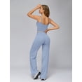thumbnail image 6 of IDOPIP Womens Workout Sets 2 Piece Spaghetti Straps Square Neck Crop Top Straight Butt-lifting Leg Yoga Pants Pilates Outfits, 6 of 6