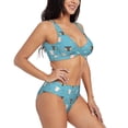 thumbnail image 2 of Rocae Cat Fish for Bikini Set for Women Two Piece Sexy High Swimsuits Split Crossover Bikini Small, 2 of 9