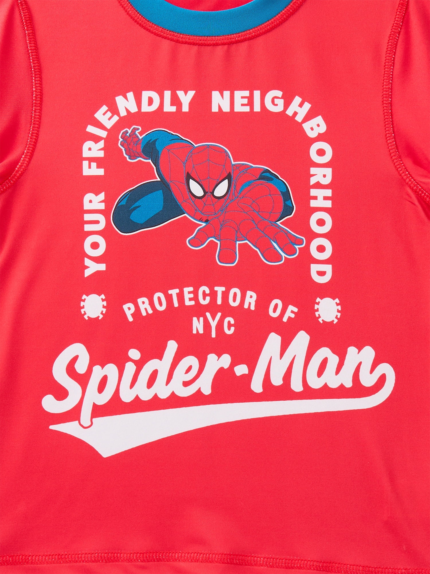 Spider-Man Boys Short Sleeve Rashguard with UPF 50, Sizes 4-12