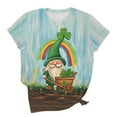 thumbnail image 6 of Ounisa St Patty's Day Shirt Women 2025 Casual Plus Size Short Sleeve Irish Clover Shirts Funny Saint Patrick's Tunic Tops, 6 of 6