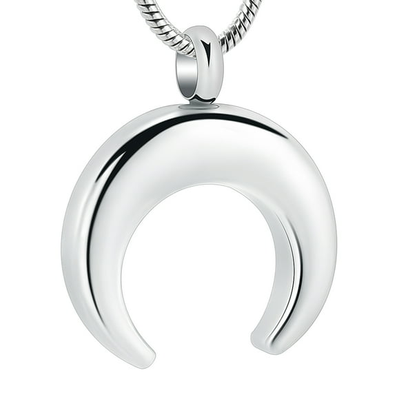 Moon Urn Necklaces for Ashes Stainless Steel Cremation Jewelry for Ashes Keepsake Urn Necklace for Human Pet Ashes Memorial Jewelry for Women Men Funeral Jewelry
