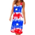 thumbnail image 2 of SMihono Robe Maxi Bohème d'Été pour Femmes Grande Taille Mode Féminine Col Rond Sans Manches Robe Imprimée de Plage, 2 of 6