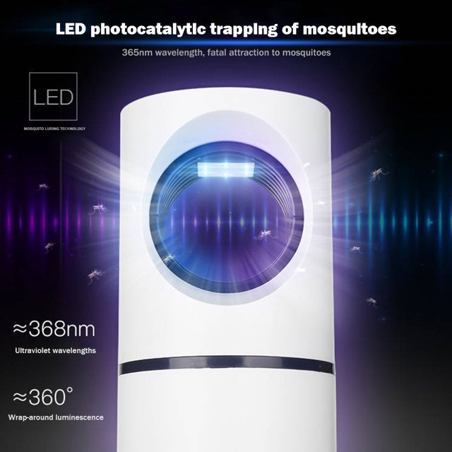 LED Bug Zapper Mute Descarga eléctrica Lámpara para matar mosquitos Segura para el verano (L) Wdftyju Libre de BPA