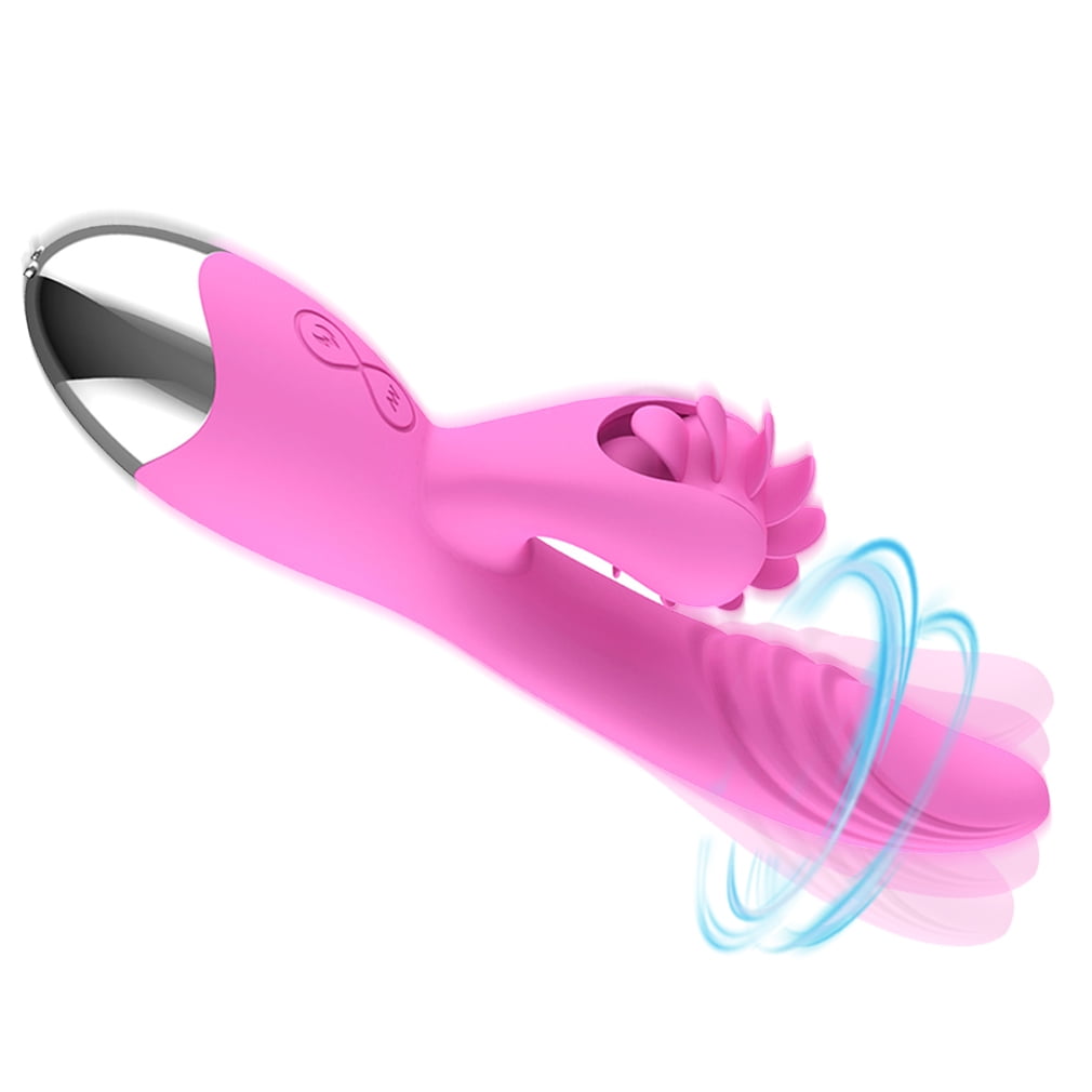 Dildo Vibrator, Clit Clitoral Stimulator Tongue Licking and Rotating Warming Portable Vibrating Clitoris Nipple Breast Vagina Adult Sex Toys for Women Couples