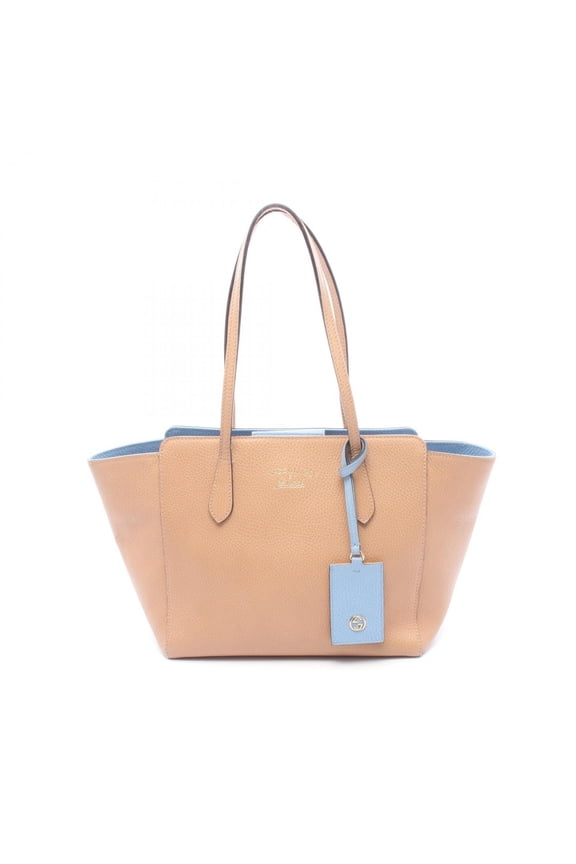 Pre-Owned Gucci Swing Tote Bag Handbag Leather Women's Beige/Blue 354408