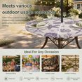 thumbnail image 6 of Round Outdoor Tablecloth with Umbrella Hole and Zipper, Purple Coastal Summer Tablecloth with Elastic Waterproof, Coral Shell Starfish Nautical Beige Patio Table Covers for 31" - 35" Pool Tables, 6 of 9