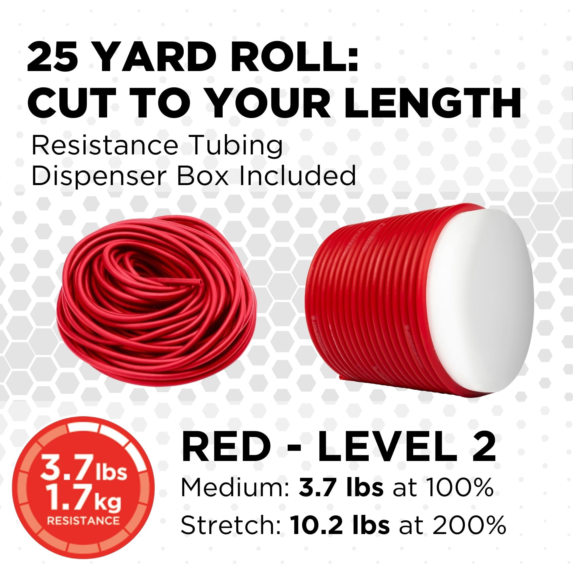 THERABAND Professional Latex Resistance Tubing, 25 Foot, Red, Medium, Beginner Level 3