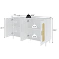 thumbnail image 3 of Buffet Storage Cabinet with Rattan Decorating Living Room Wood Kitchen Sideboard Accent Cabinet, 3 of 6