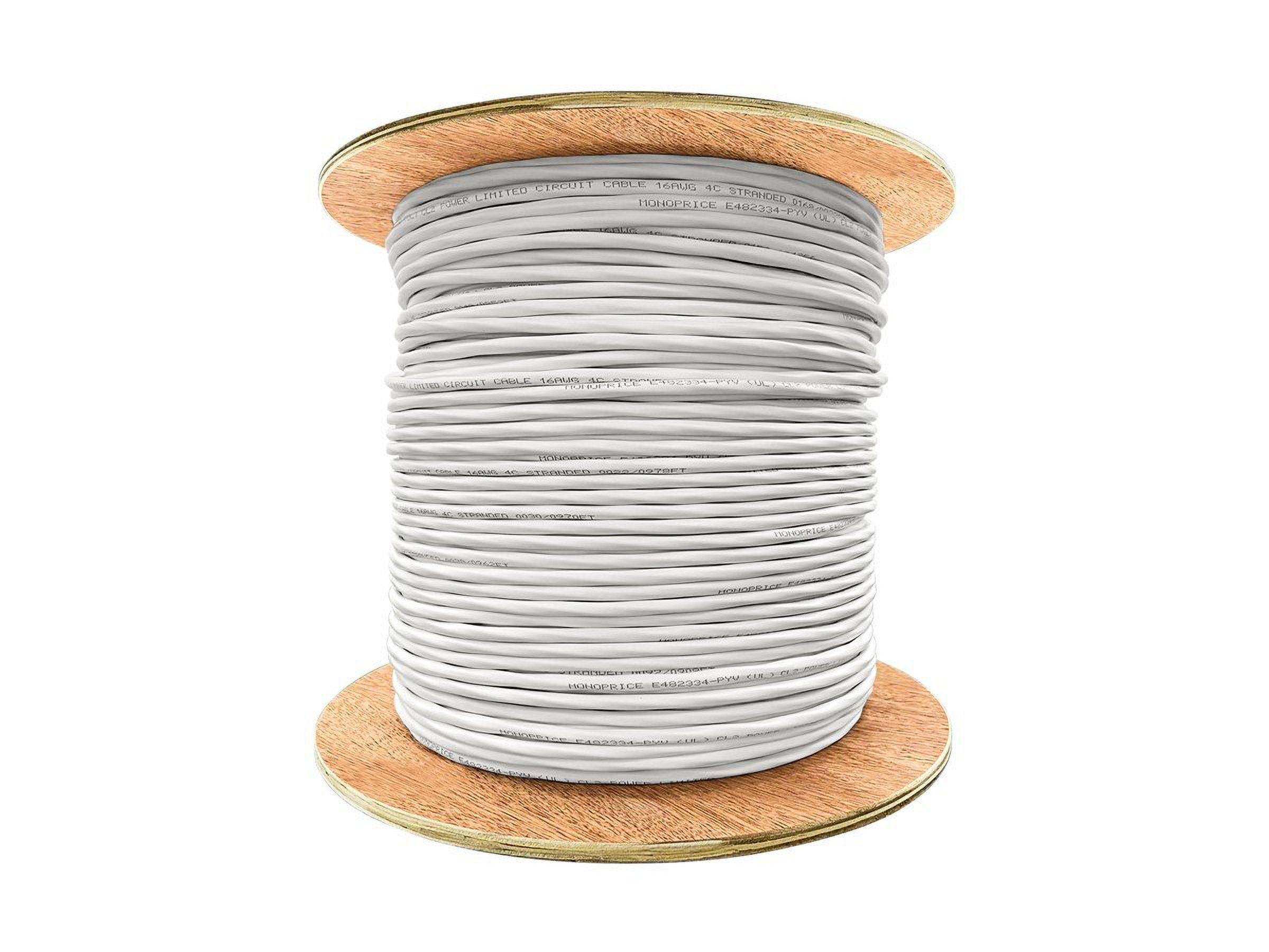 Monoprice Speaker Wire, CL2 Rated, 4-Conductor, 16AWG, 1000ft, White
