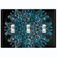 thumbnail image 1 of Metal Light Switch Plate Cover Teal Black Mandala Circle Tile Pattern MDL007, 1 of 13