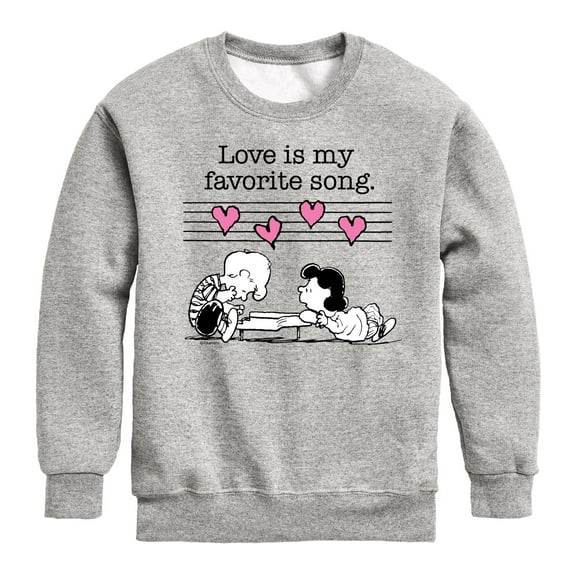 Peanuts - Lucy And Schroeder Valentine's Piano - Toddler And Youth Crewneck Fleece Sweatshirt