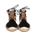 thumbnail image 4 of Wild Diva EB74 Women Suede Cap Toe Wrap Gladiator Espadrille Flat, 4 of 6