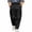 #0266-Black, variant on Men Corduroy Pants with Double Pleated Front and Multi Patched Pockets Button Closure Waist Loose Fit Baggy Cargo Trousers for Young Men