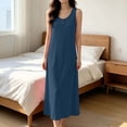 thumbnail image 3 of QIbmong Sleeveless Nightgowns for Women Henley Neck Maxi Summer Dress Casual Comfy Loose Fitted Loungewear(XXXL,Army Green), 3 of 9