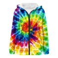 thumbnail image 5 of Hoodies for Women Tie Dye Print Hooded Long Sleeve Loose Fit Zip Up Pockets Drawstring Jacket for Casual Wear Sweatshirts for Women Multicolour L, 5 of 5
