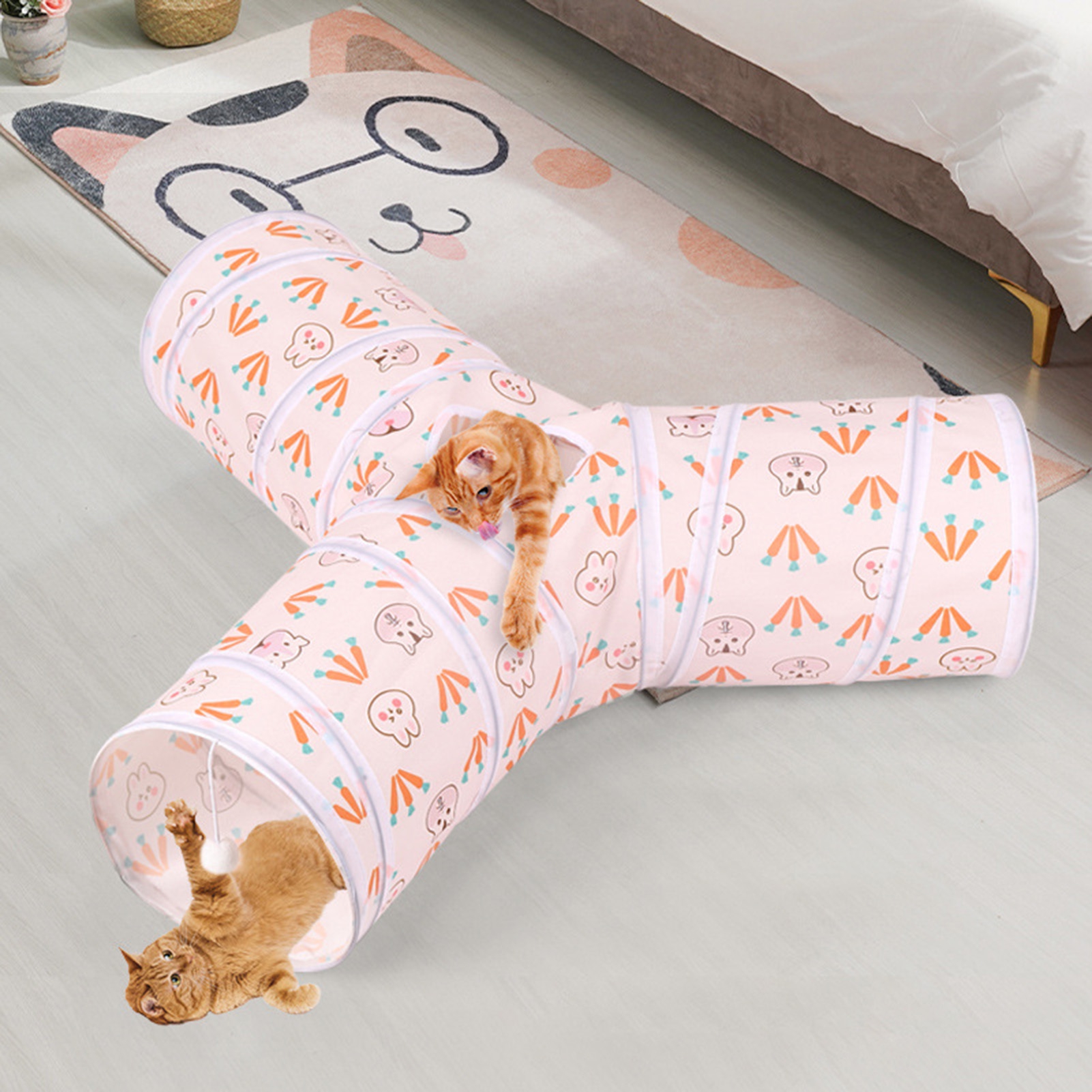 Bobasndm 3Way Bunny Tunnels, Collapsible Play Tubes for Small Rabbits