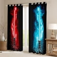 thumbnail image 2 of Feelyou Lightning Black Out Curtains, Red Blue Watercolor Curtains Pack of 2 (42x63 Each), 2 of 6