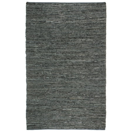 UPC 692789910283 product image for St. Croix Trading Hand-woven Black Leather Chindi Rug (2'5 x 4'2) - 2'5