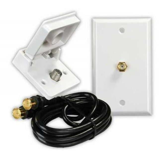 Kit d'Installation de Câble TV Intérieur et Extérieur - Blanc