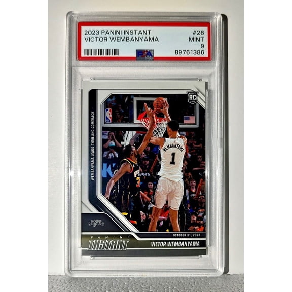 Victor Wembanyama 2023-24 Panini #26 NBA Rookie Card Spurs 1 of 10018 PSA 9 Mint